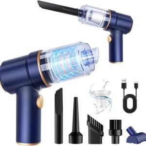 KMM Handheld Car Vacuum Cleaner & Air Duster, 9000Pa, 120W with LED Light and Nozzles