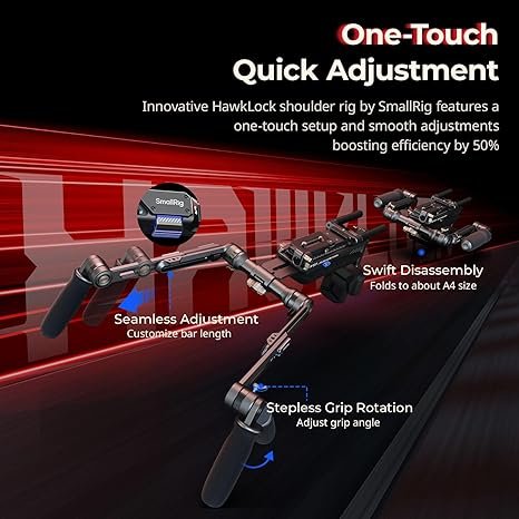 SmallRig Shoulder Rig Kit, One-Touch Quick Release Adjustable - Image 2