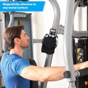 Magnetic Gym Bag Water Bottle Carrier Holder with Phone Pockets