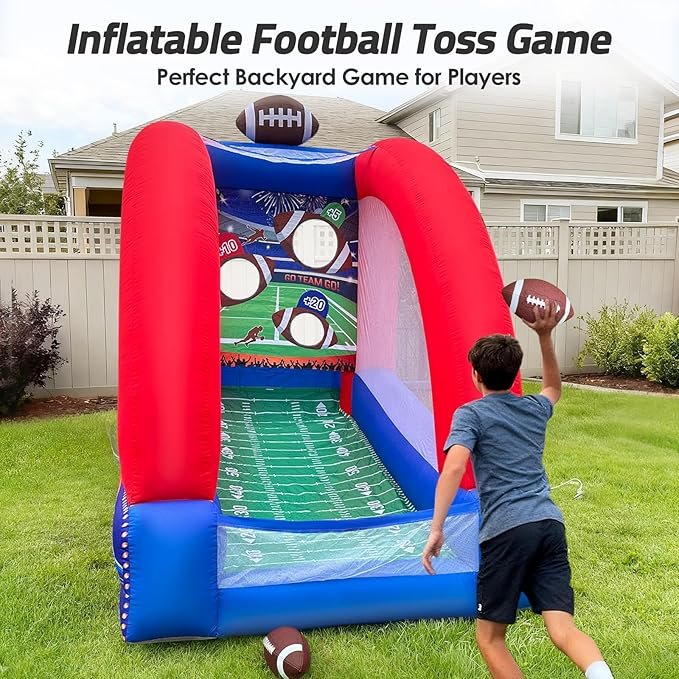 Inflatable Football Toss Game with 2 Inflatable Footalls - Image 2