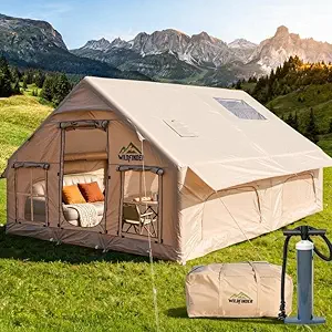 Inflatable Tent with Skylight, Quick Setup Blow Up Tents with Pump