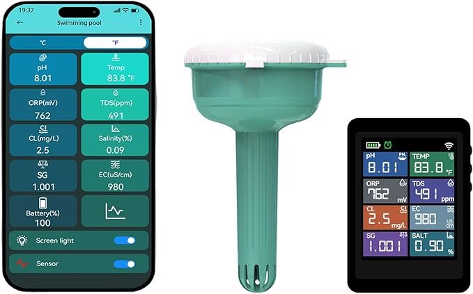 8-in-1 LoRa Smart Pool Water Monitor with 2.8" - Image 2