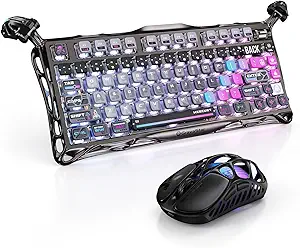 GravaStar Mercury K1 Pro Keyboard Cyberpunk & X Pro Mouse Galaxy Black