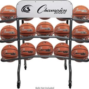 Champion Sports Deluxe Heavy Duty Basketball Storage Cart