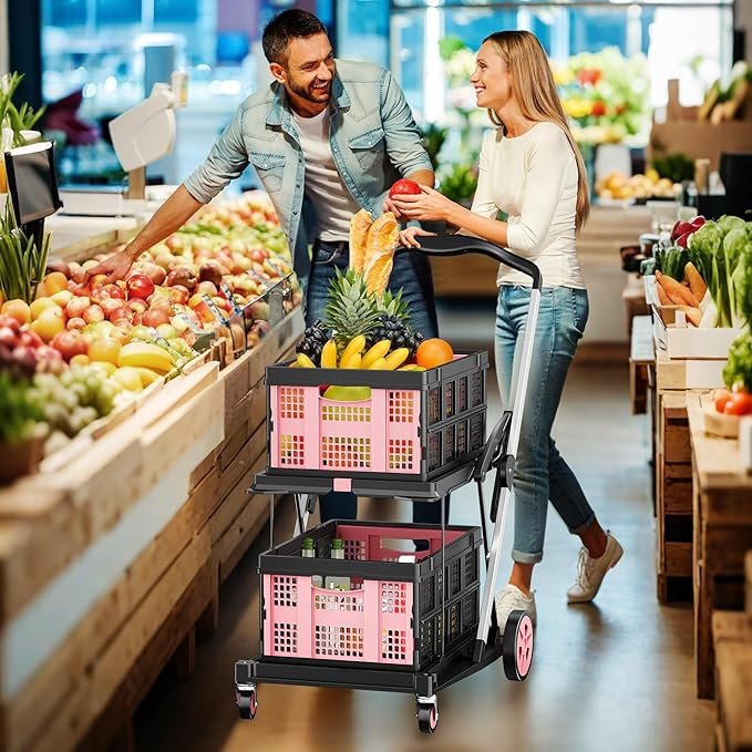 Collapsible Shopping Cart, 8-in-1 200LBS
