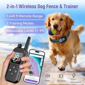 GPS Wireless Dog Fence – Free App Control & Remote Training