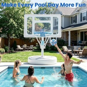 Feelwin Pool Basketball Hoop(Includes 2 Balls and Pump)