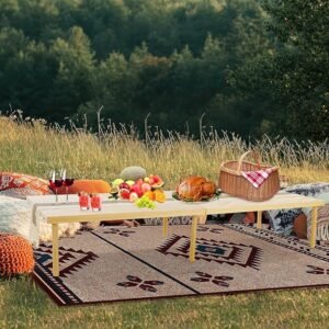 Folding Picnic Table with Table Runner Easy To Carry