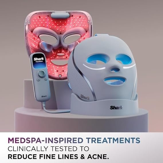 Shark CryoGlow LED Face Mask with Under-Eye Cooling, Anti-Ageing & Blemish Repair