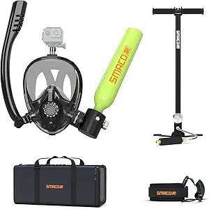 SMACO Mini Scuba Tank with Snorkel Mask 0.5L