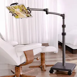 Levo G2 Deluxe Tablet Floor Stand, Rolling iPad Holder for Work & Streaming