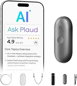 Plaud NotePin S Wearable AI Voice Recorder, Transcribe & Summarize