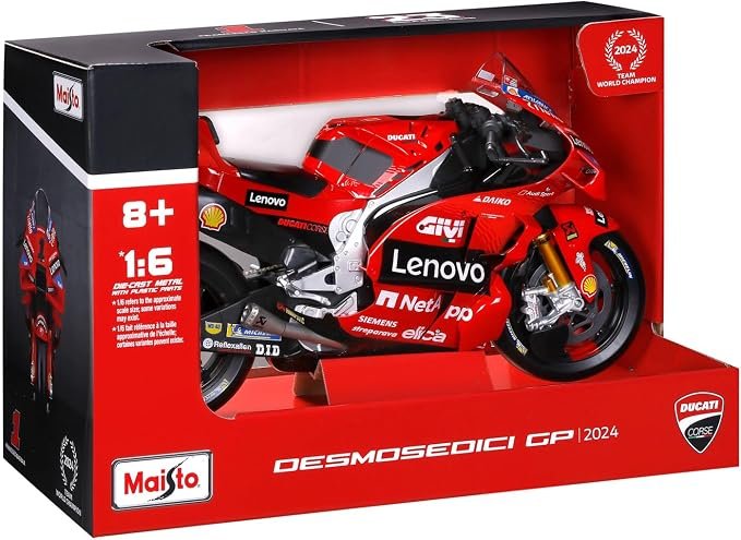 MAISTO Ducati Lenovo Moto GP Racing 2024#1 Francesco Bagnaia