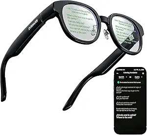 Smart Glasses with AR Display, Invisible Teleprompter Glasses for Speech,