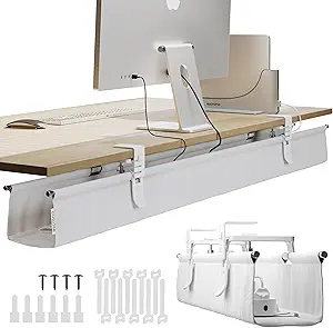 Ascrono Original No Drill Under Desk Cable Management Tray