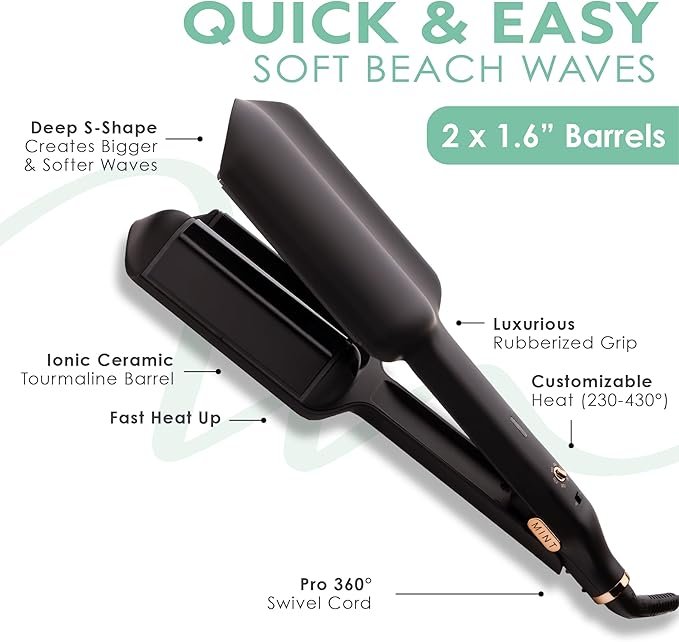 MINT Double Barrel Mermaid Hair Waver for Long Hair - Image 2
