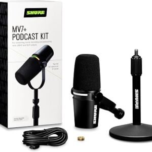 Shure MV7+ Podcast Dynamic Microphone with Stand