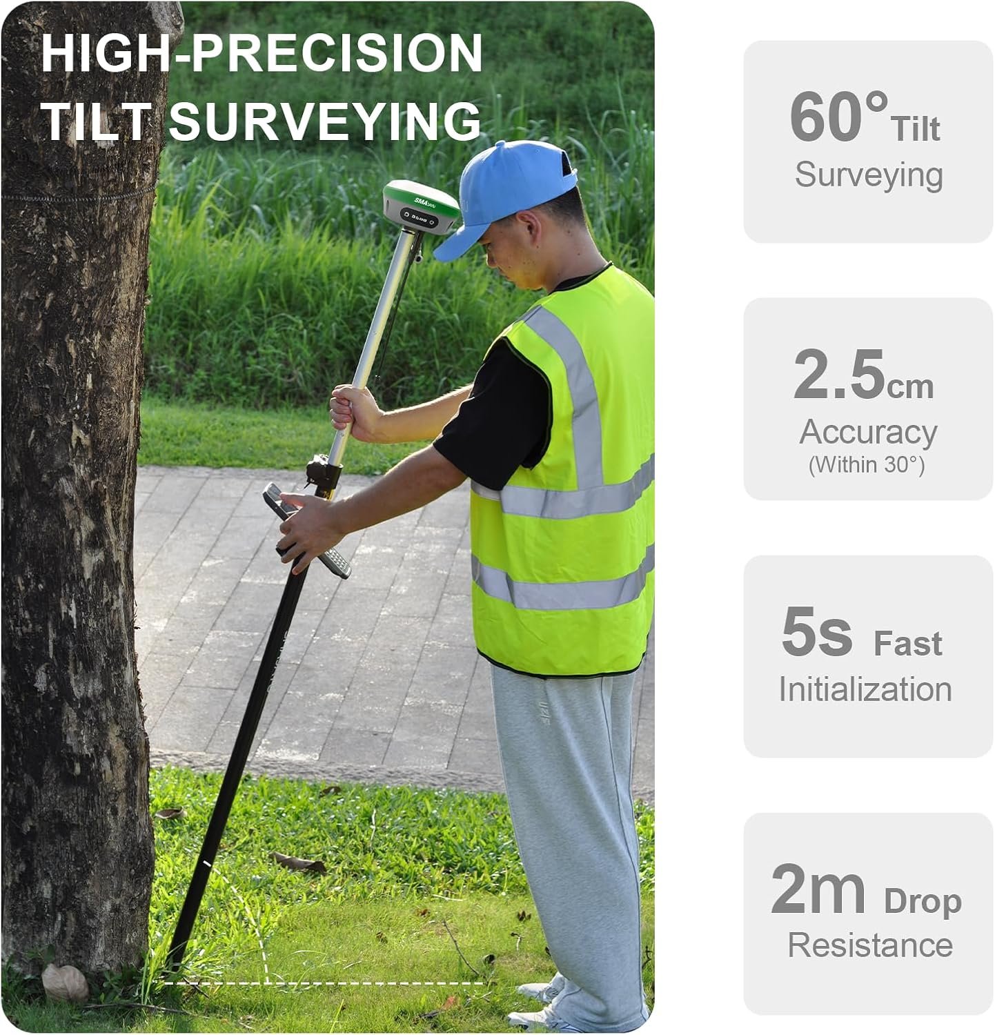 SMA26 Plus GNSS Receivers Base&Rover RTK GPS Land Survey Equipment