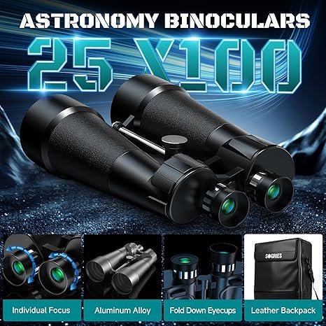 Sogries 25x100 Binoculars for Adults High Powered Large Aperture - Image 2