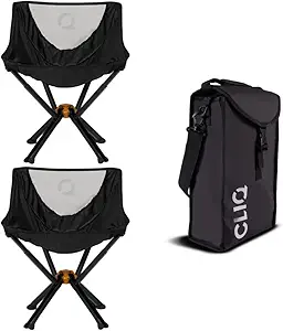 ClassiQ 2-Pack Camping Chairs with Free Carry Bag, Portable, Black - Image 2