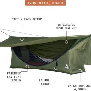Haven Tents Lay Flat Hammock Tent - Waterproof Camping Hammock with Mosquito Net