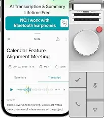 HiDock P1 AI Voice Recorder Work with Bluetooth Earbuds