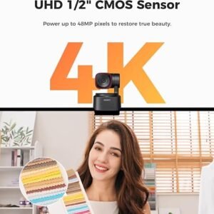 OBSBOT Tiny 2 Lite 4K Webcam for PC, AI Tracking PTZ Streaming Camera