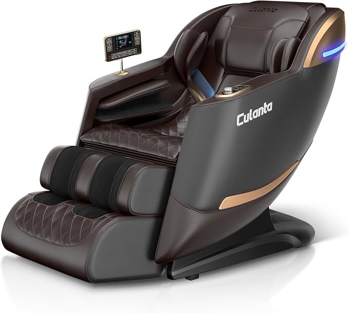Culanta Massage Chair Full Body 53" SL-Track Zero Gravity Shiatsu, Brown