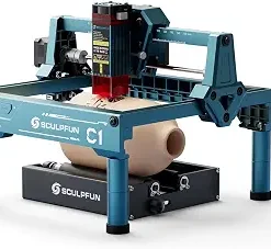 SCULPFUN C1 Mini Laser Engraver with SCULPFUN RA Mini Rotary Roller