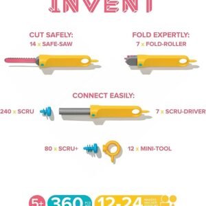 Makedo Invent | Upcycled Cardboard Construction Toolkit in Small Toolbox