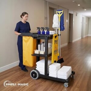 Simpli-Magic Janitorial Cart, 330 lbs Capacity