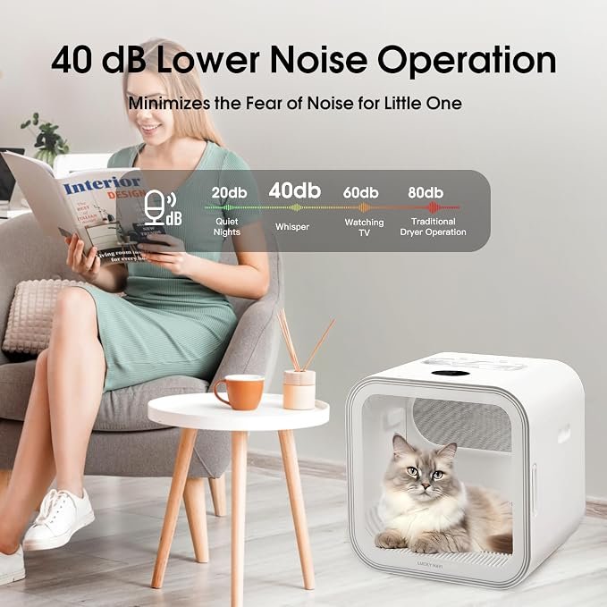 LUCKY NAVI Automatic Pet Dryer Box for Cats and Small Dogs