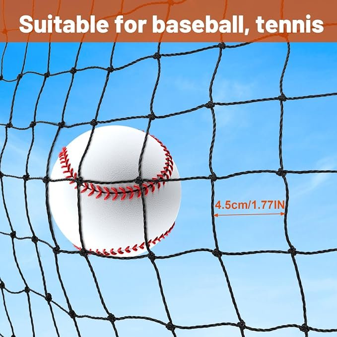 Heavy Duty Enclosed Batting Cage Net With Door, Only Net - Image 2