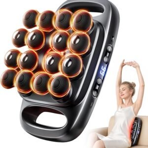 16 Head Massage Gun Deep Tissue Electric Massage Device with 8 Metal & 8 Threaded Nodes