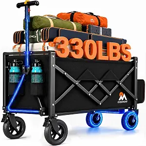 Overmont 200L Electric Wagon Cart, 300W Quiet Motor with Hand Brake