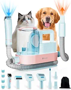 PETGUGU Dog Grooming Vacuum, Dog Vacuum with 7‑in‑1 Clipper