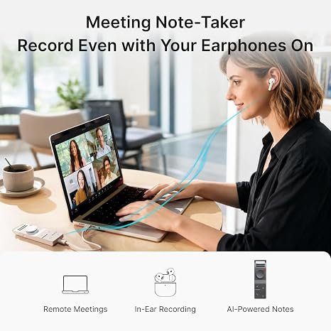 HiDock P1 AI Voice Recorder Work with Bluetooth Earbuds - Image 2