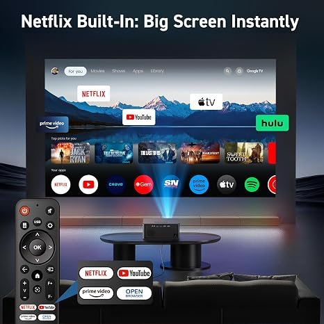 SOPYPOU Smart TV Projector, Netflix Included, Native 1080P FHD - Image 2