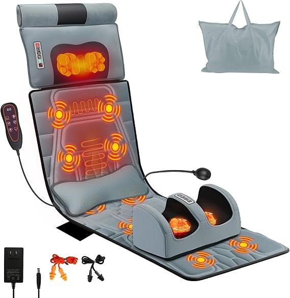 Full Body Massage Mat with Heat, 12 Vibration Nodes Massage Chair Pad