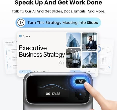 Comu Action Pro, AI Voice Recorder, Automatic AI Docs, 70H+ Battery Life - Image 2