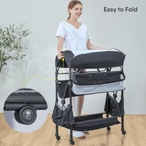 BabyBond Portable Baby Changing Table with 2 Storage Baskets (Grey)