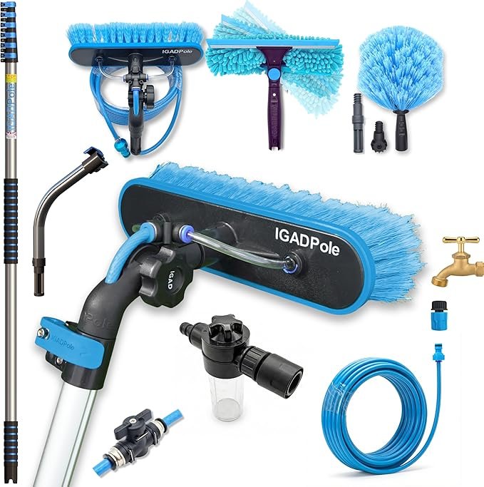 IGADPole 28 FT Water-Fed Washing Kit with Soap-Dispenser