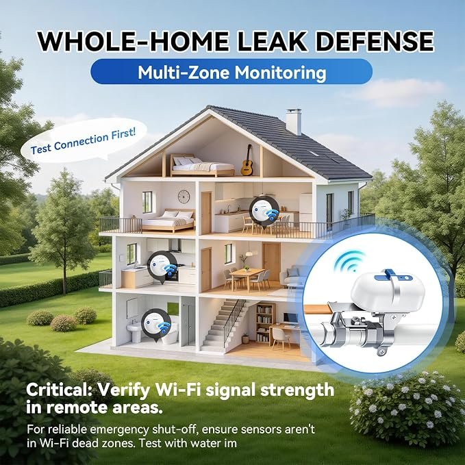 WiFi Smart Water Leak Detection & Auto Shut-Off Kit - Image 2