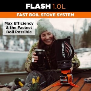 Jetboil Flash Portable Fast Boil Stove for Camping and Backpacking with 1-Step Auto Ignition