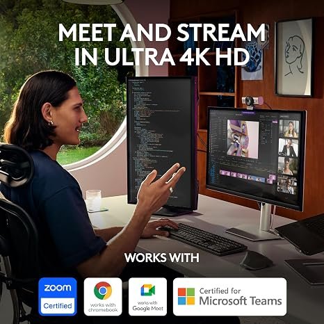 Logitech MX Brio Ultra HD 4K Webcam Collaboration and Streaming - Graphite - Image 2