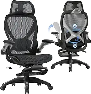 ELABEST X100 Ergonomic Mesh Office Chair with Footrest